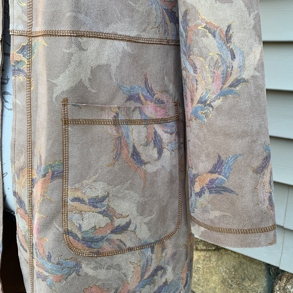 Solitaire Nude Filagree Open Front Faux Suede Jacket - Picture 6 of 14